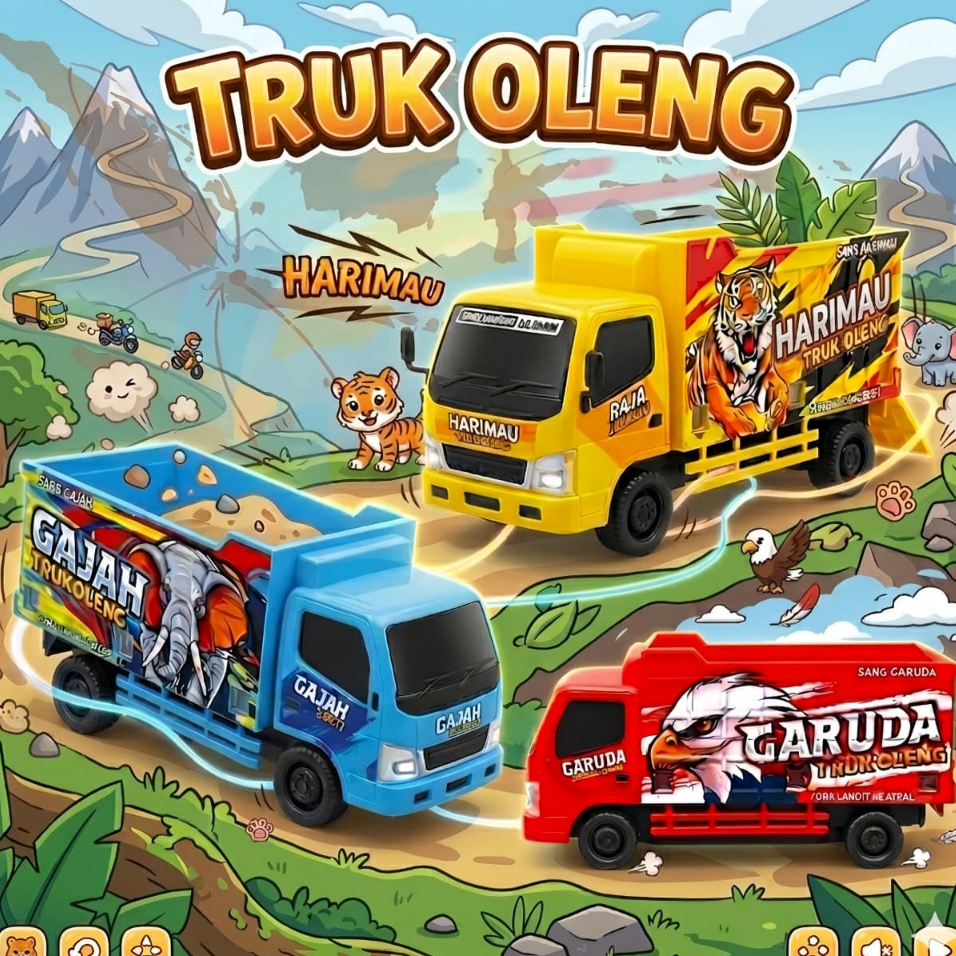 Mainan Mobil Mobilan Truk Kapten Oleng Basuri Ada Lampu dan Suara VR789 Truk mania keren