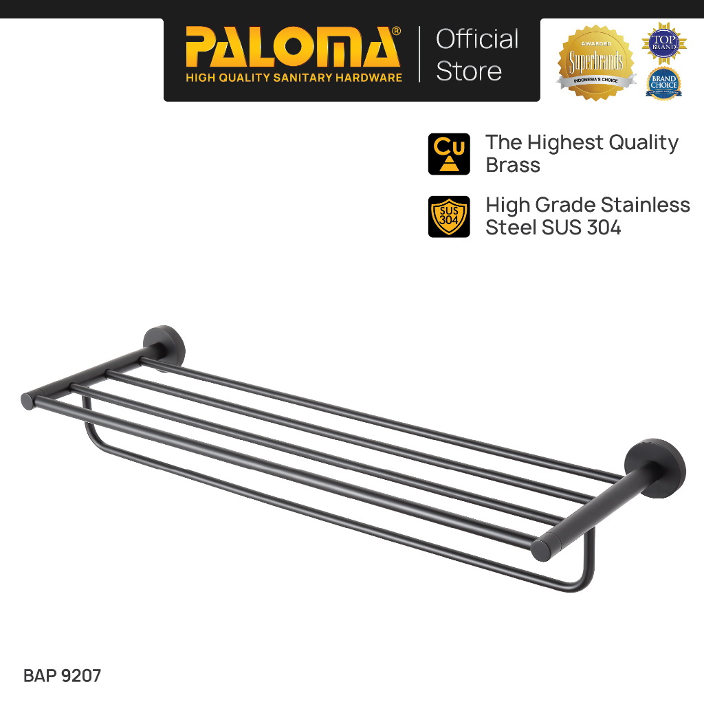 PALOMA BAP 9207 Rak Handuk Baju Gantungan Hanger Wall Dinding Kamar Mandi Brass Kuningan Stainless S