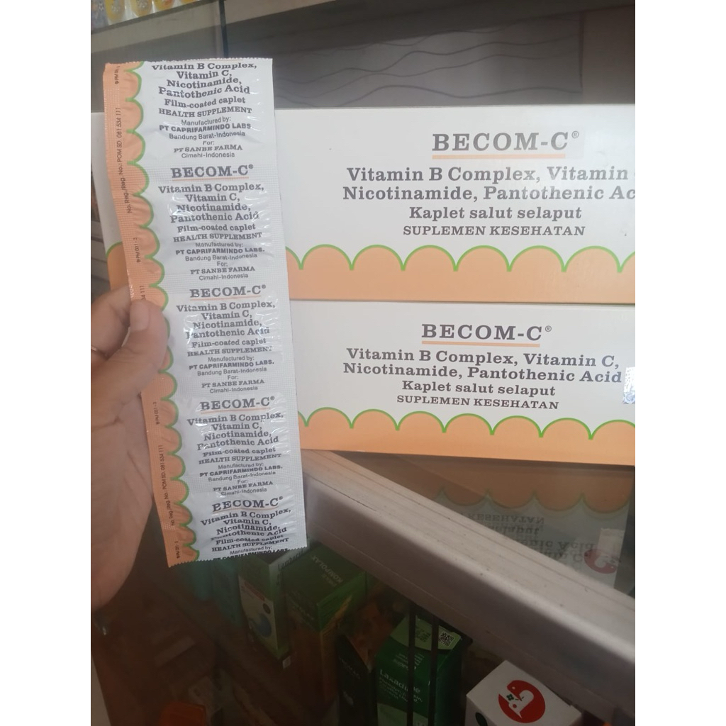 Multivitamin Becom-Zet 1 Strip 10 Kaplet - Suplemen Vitamin B, C, E, dan Zinc