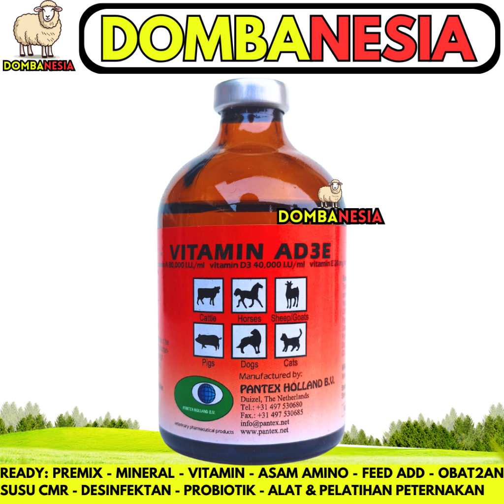PANTEX VITAMIN AD3E 100ML - Vitamin ADE Hewan Ternak Sapi Kambing Domba Babi - Mirip Vitol Fertilife