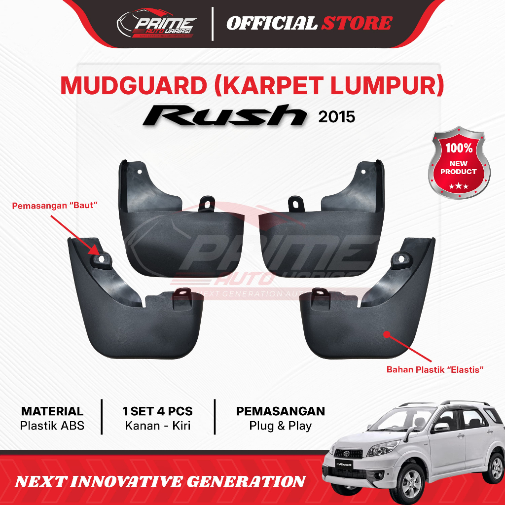 MUD GUARD KARPET LUMPUR RUSH TERIOS 2015 2016 2017
