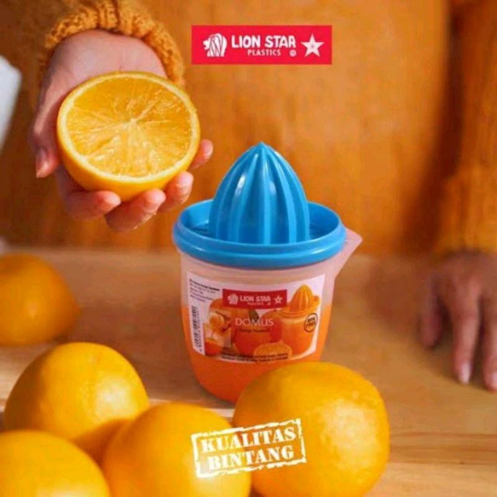 BL - LION STAR Perasan Jeruk Plastik + Tempat / Orange Squeezer Domus SQ-2 LION STAR