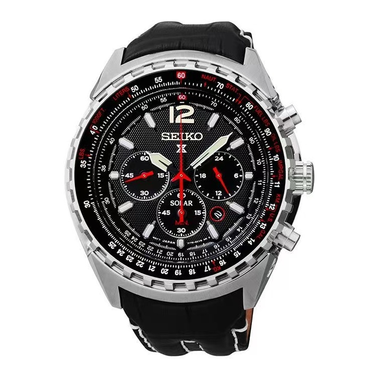 JAM TANGAN PRIA ORIGINAL Seiko Prospex SSC261P2 SSC 261P2 Solar Chronograph Aviation Black Dial 100m