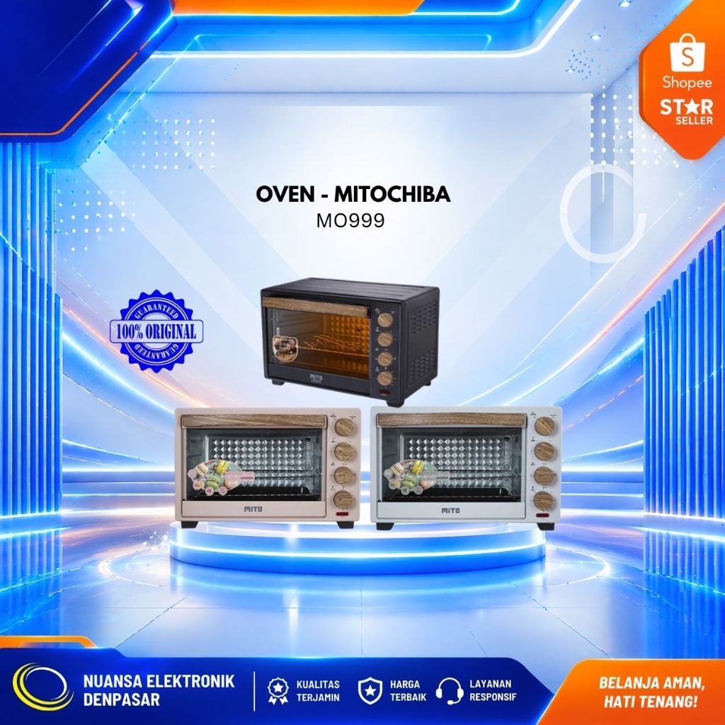 MITO TOP MO-999 / MO999 / MO 999 Oven Listrik Low Watt Electric Oven 28L Top Wood Series - NUANSA EL