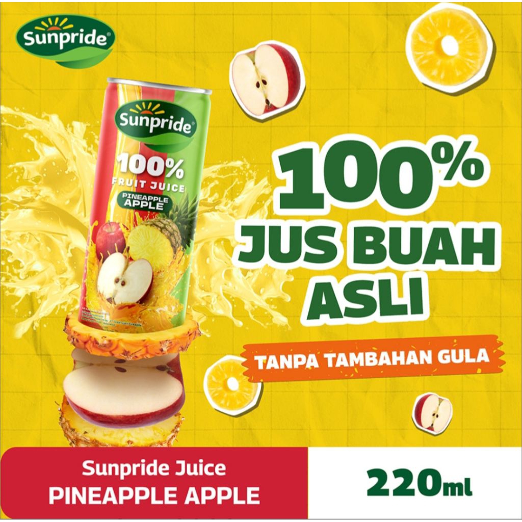 Sunpride Jus Buah Nanas Apel Kaleng 220 ml