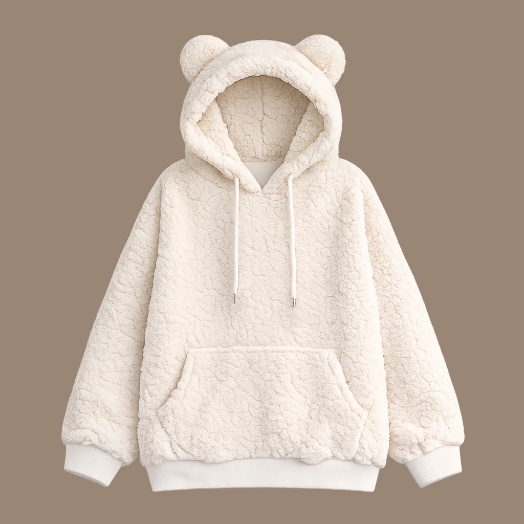KJA-15 jaket luaran wanita import korea jepang big size wol bulu kuping beruang winter musim dingin