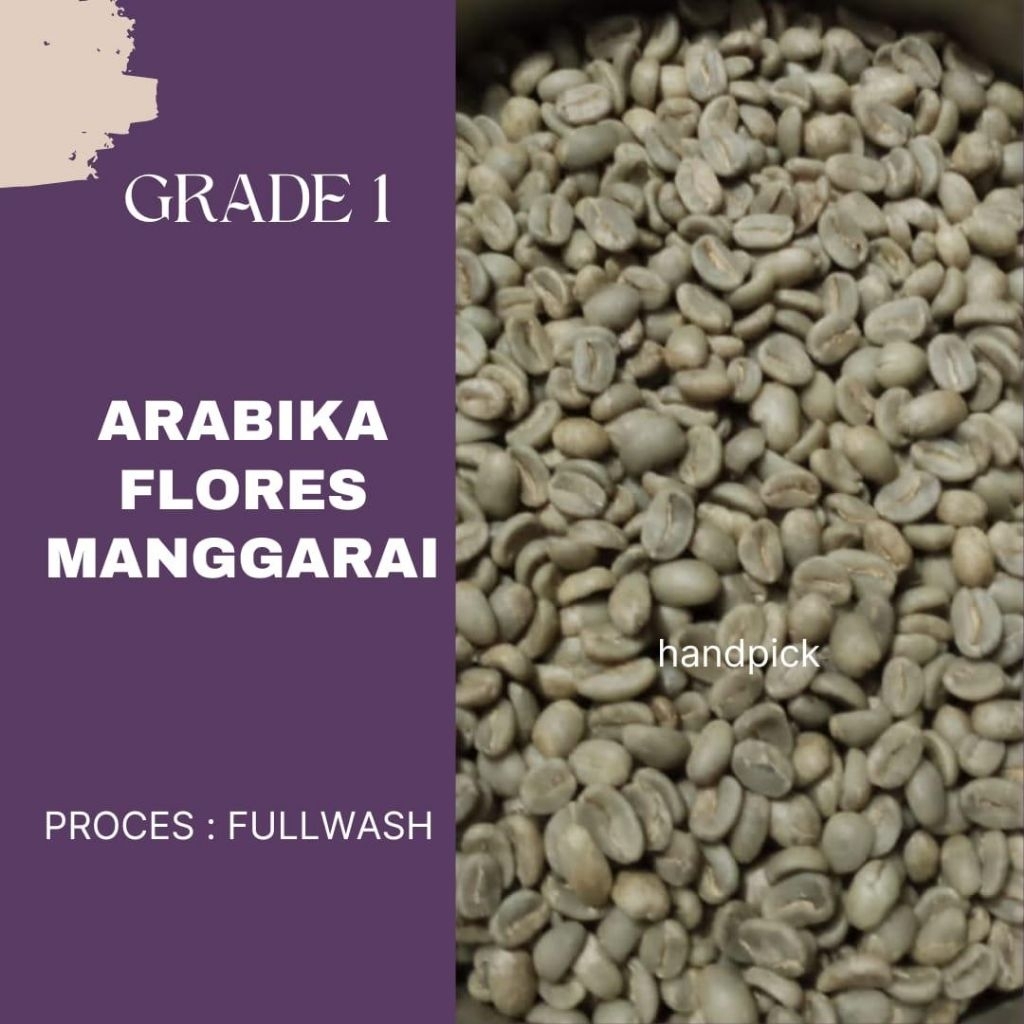 Biji Kopi Mentah / Arabika Flores Manggarai Dryhull Fullwash Grade 1 - 1Kg