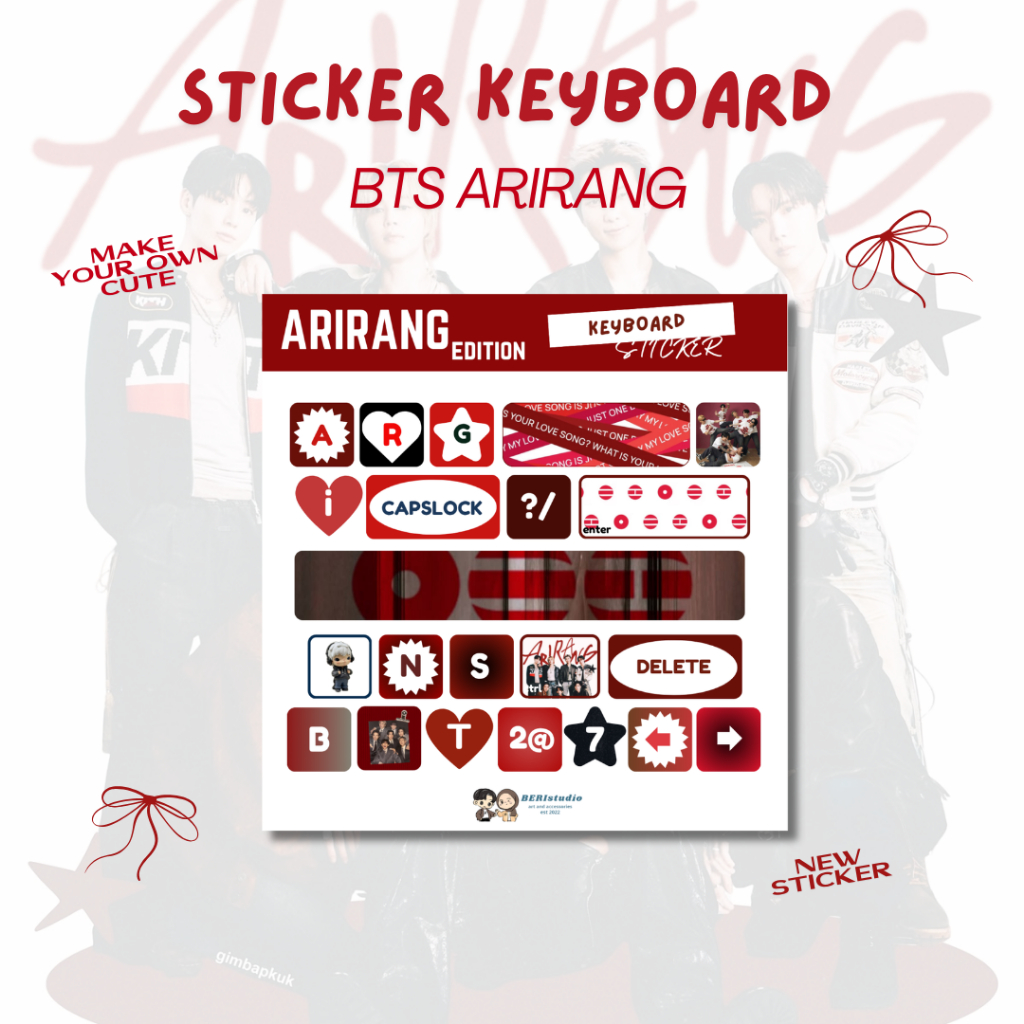 KEYBOARD STICKER BTS ARIRANG EDITION ARIRANG WORLD TOUR BTS MERCH UNOFF