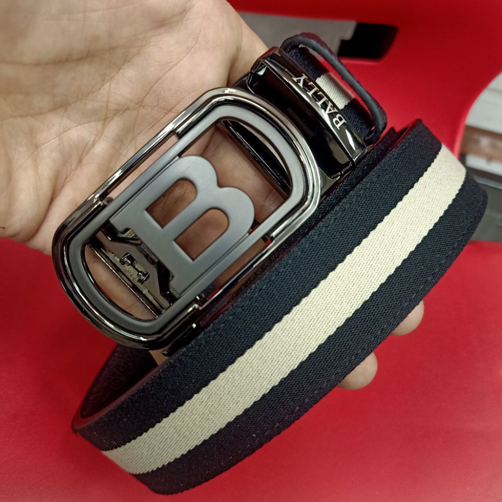 ikat pinggang rel Bally belt gesper pria