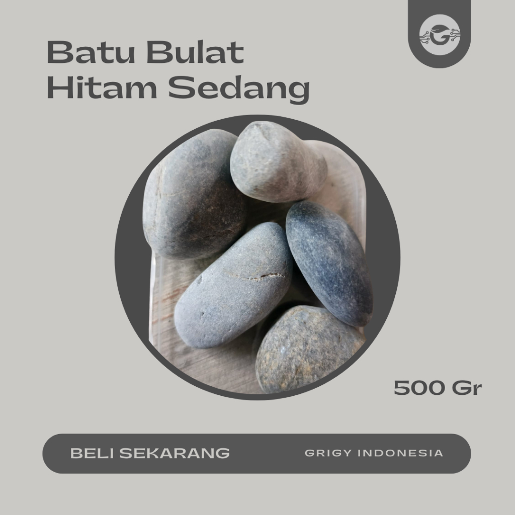 BATU TAMAN KORAL HITAM BULAT 500 GRAM / BATU TAMAN