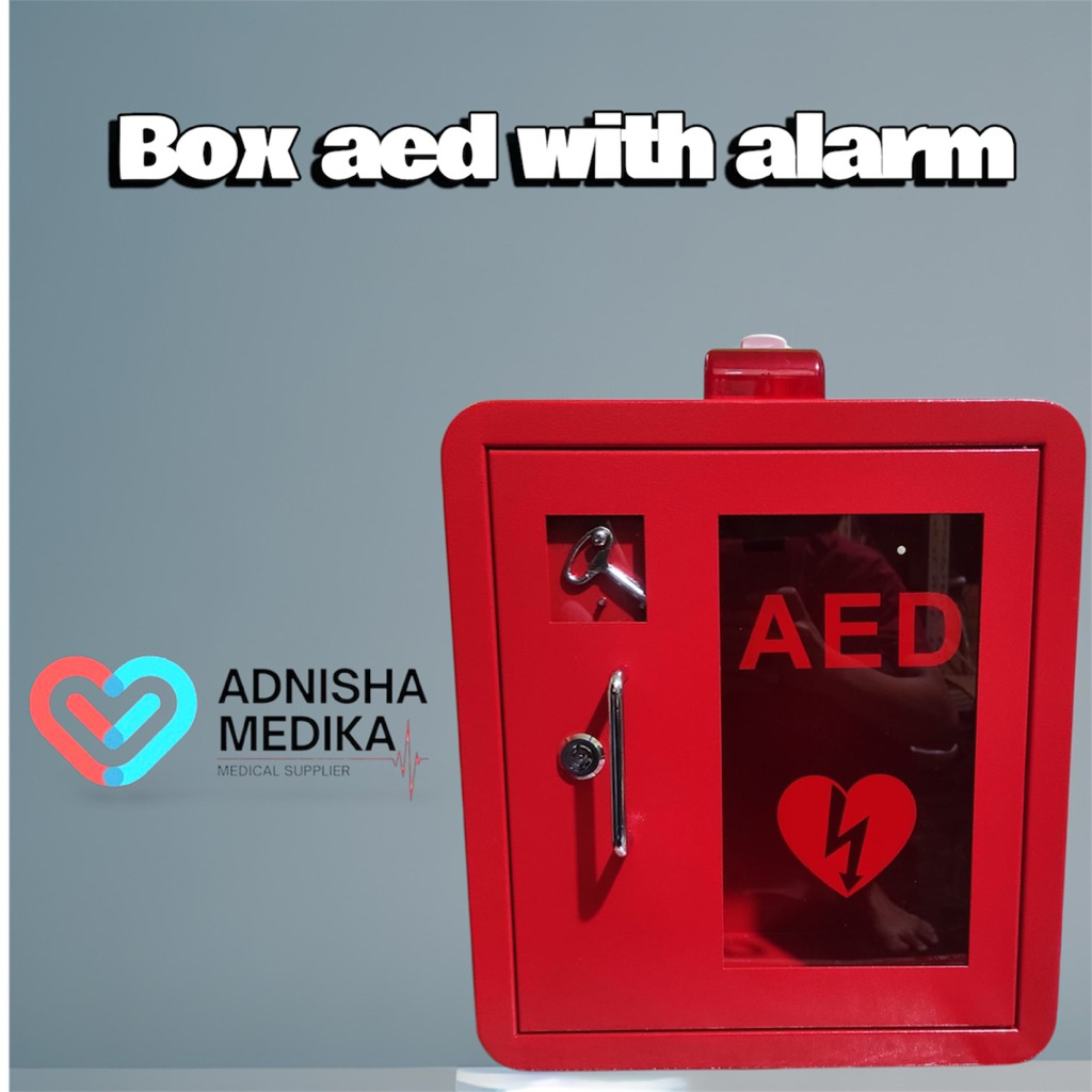 Box aed defibrillator with alarm / Box aed defibrillator merah / Box aed cabinet