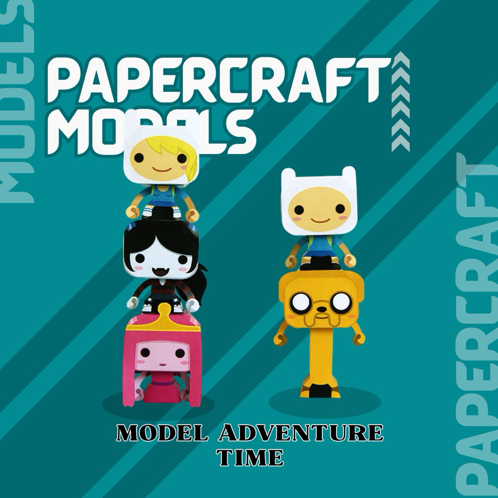 Adventure Time Papercraft jadi | 5 in 1 | Tinggal pajang