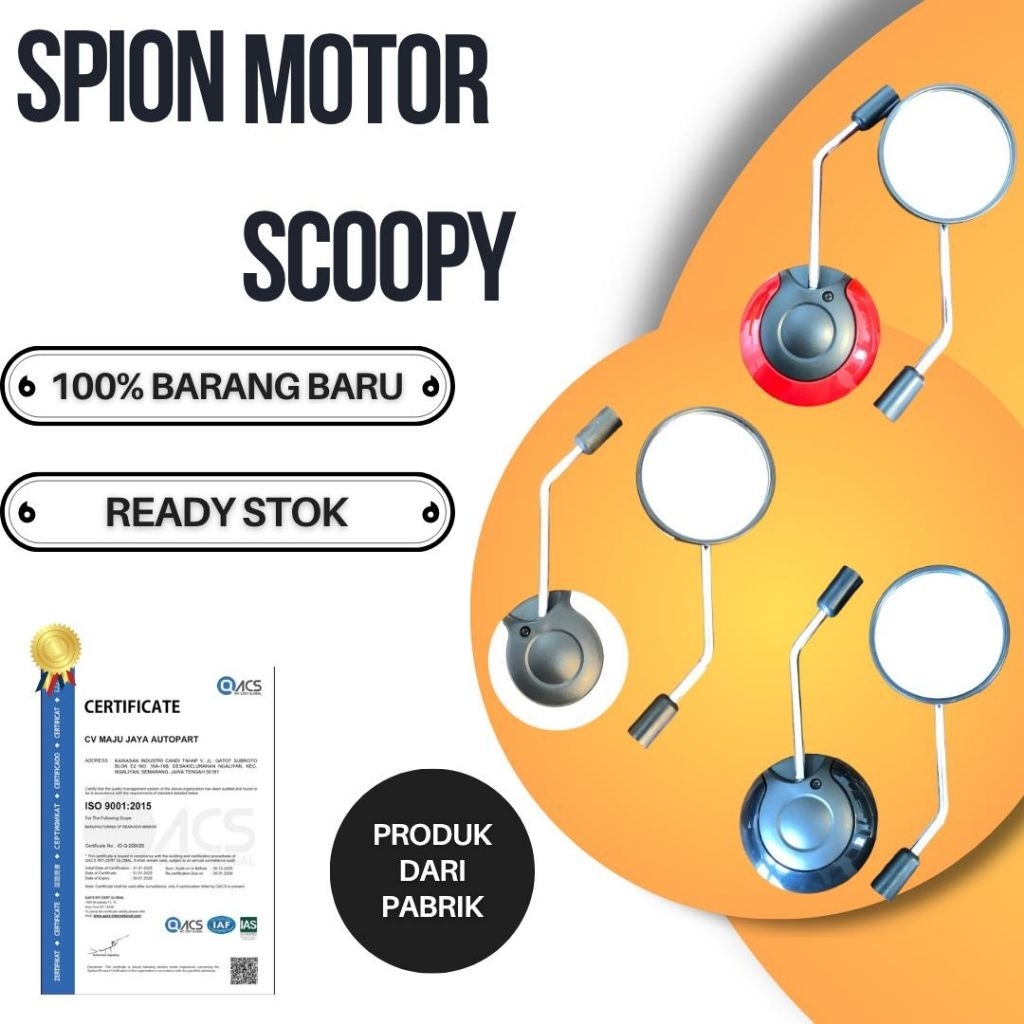 Spion HONDA SCOOPY Model  Standar spion SCOOPY merah Kaca Spion Motor / Spion SCOOPY