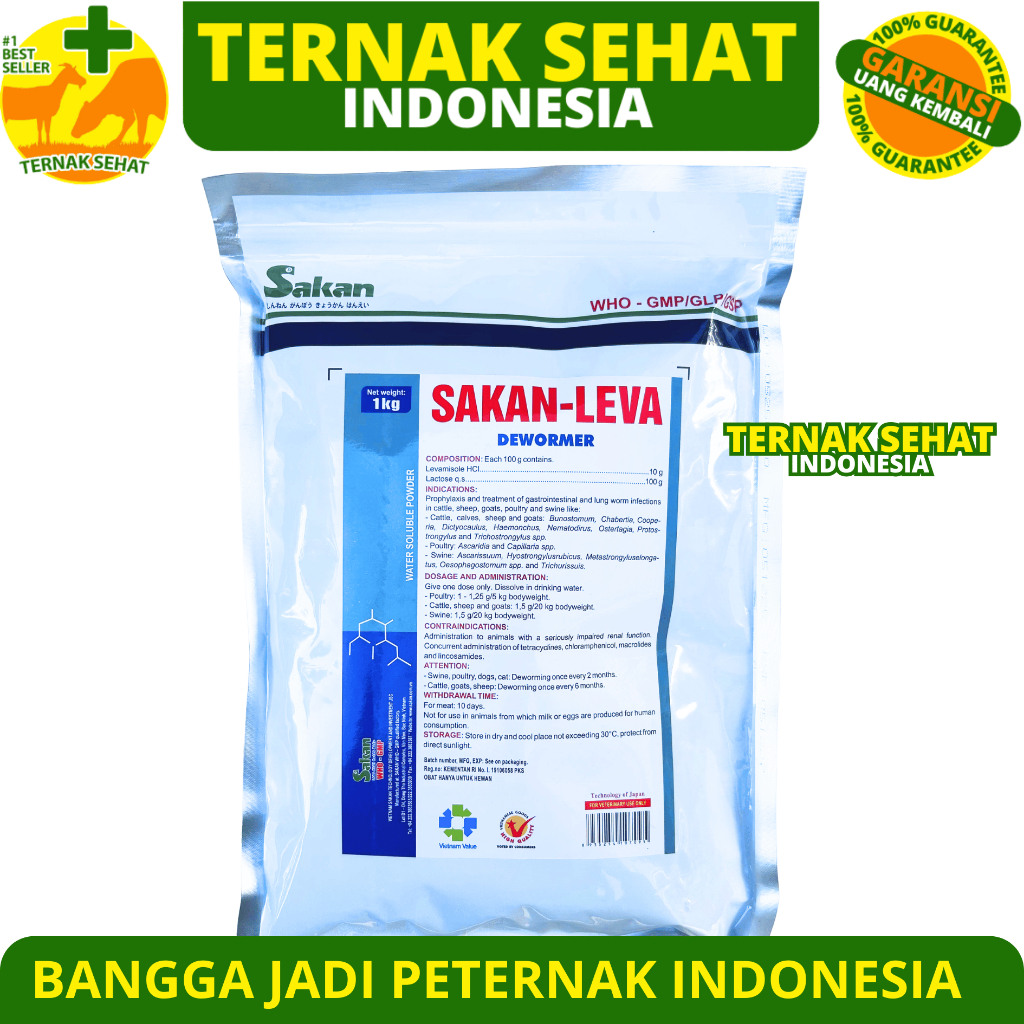 SAKAN LEVA 1 KG - Obat Cacing Ayam Levamisol Ampuh - Like Levamid