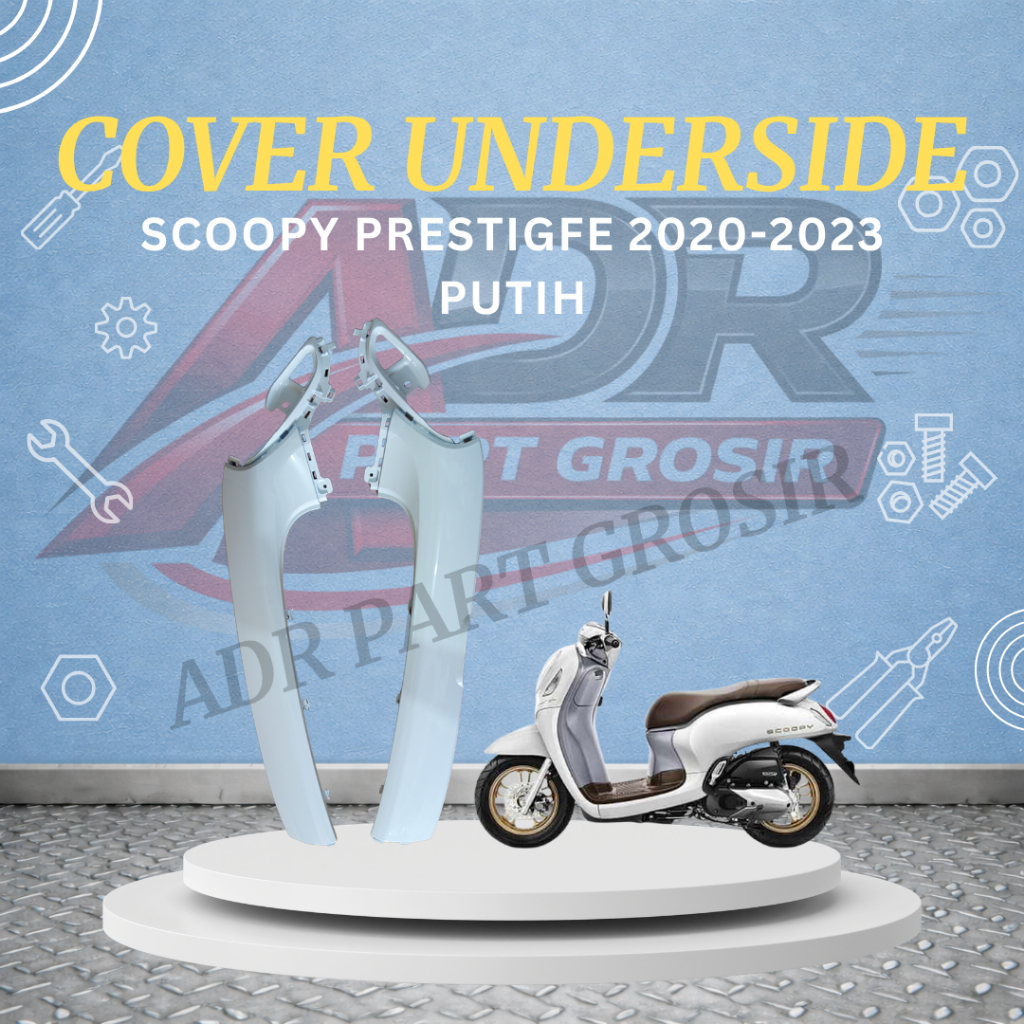 Dek Kolong R+L Scoopy Prestige 2020-2023 Footrest Bawah Scoopy Prestige K2F PUTIH Tenshi