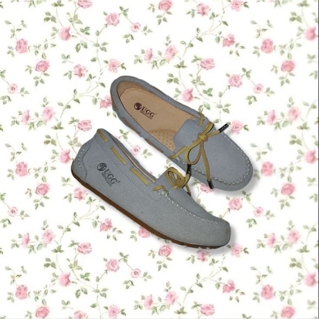UGG Aven Lace Moccasins Summer ozsnow loafers flat shoes sepatu slip on ORI 100%