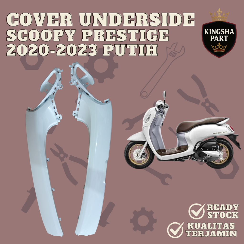 Dek Kolong R+L Scoopy Prestige 2020-2023 Footrest Bawah Scoopy Prestige K2F PUTIH Tenshi
