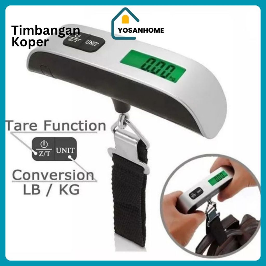 YosanHome Timbangan Koper Digital Gantung LCD Display Digital Elektronik Bagasi Tas Travel