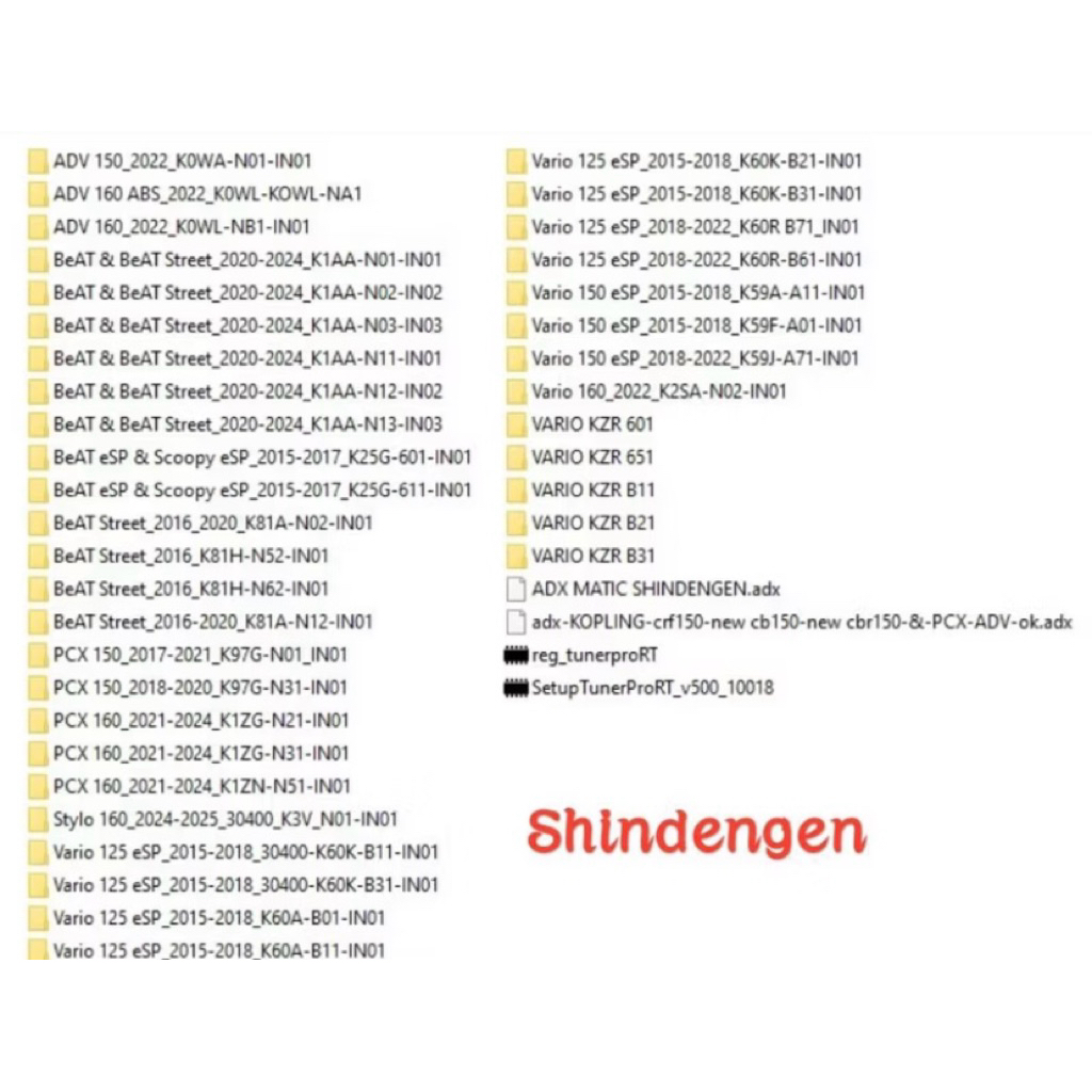 PAKET FILE BIN-XDF SHINDENGEN HONDA
