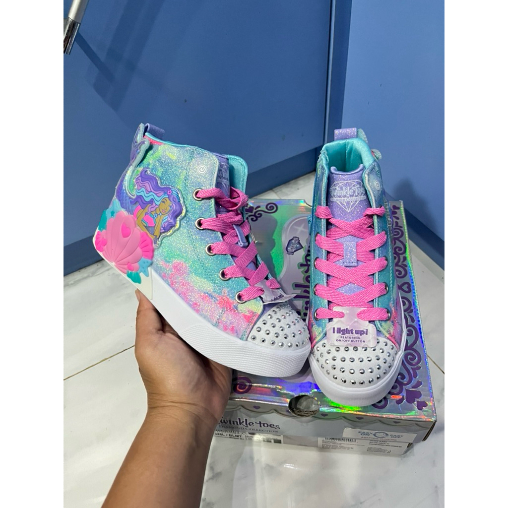 Sepatu Skechers kids S Light (bs nyala) seashell magic mermaid sea ukuran 32 dan 33 sale 70% (314326