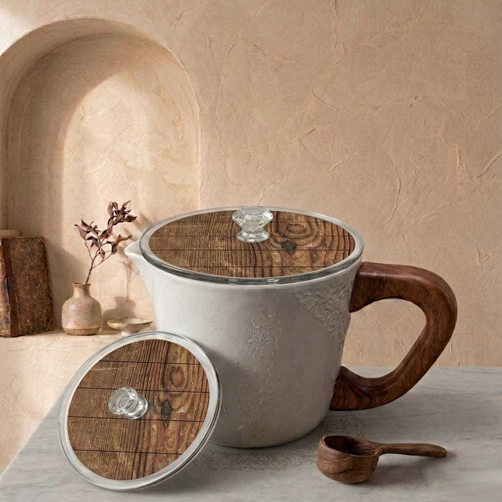Akrilik Custom Tutup Gelas Mug Motif Wooden Vintage Bahan Acrylic Bebas Request Custom