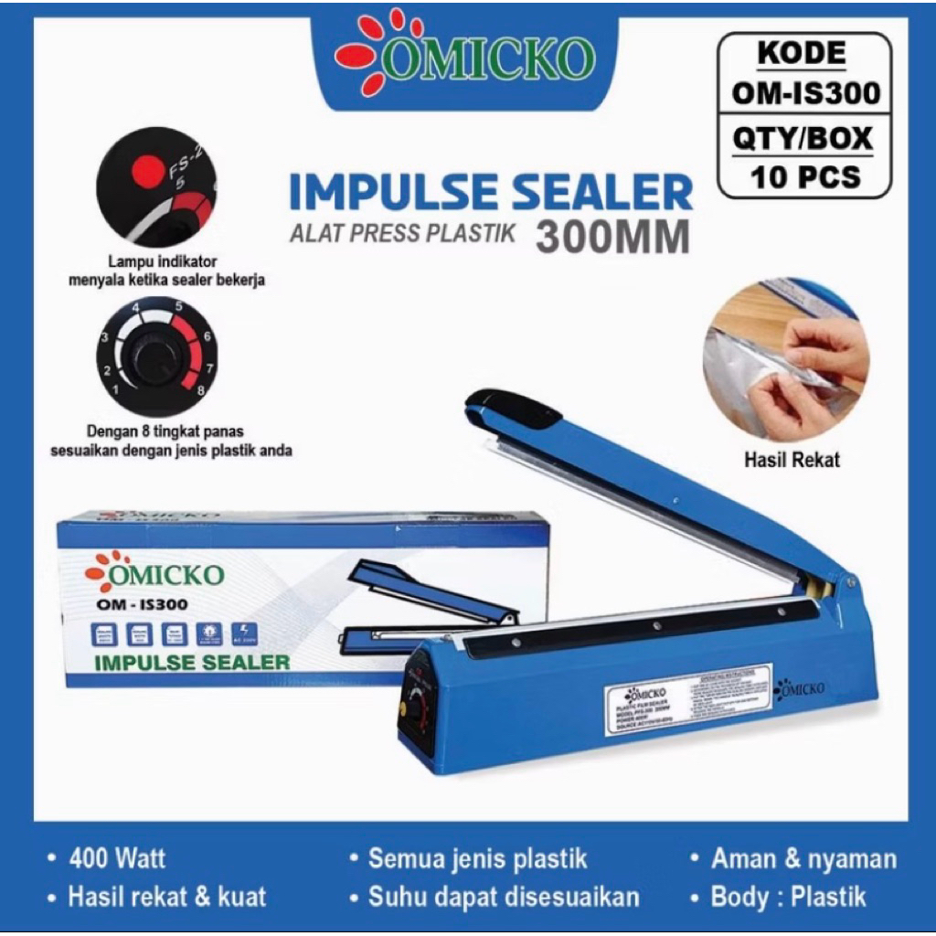 (BISA COD) Impulse Sealer Plastik 30cm Mesin Press Plastik 30 cm Pres Perekat