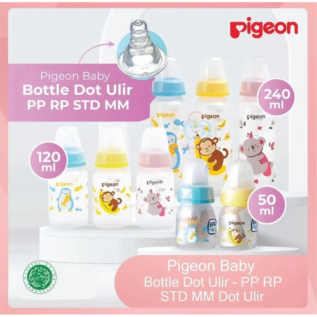 Pigeon Botol Dot 240ml 120ml Dengan Karet Dot Ulir
