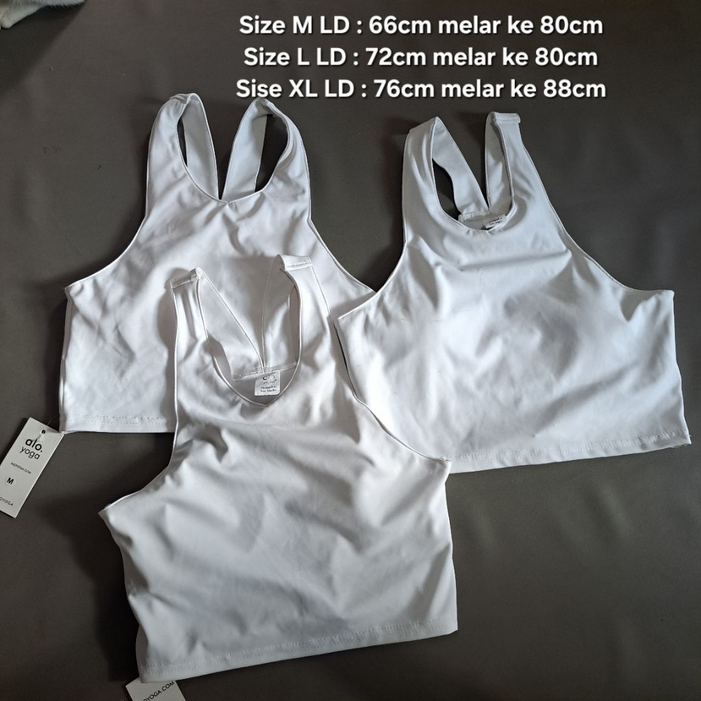 sportsbra tanktop white alo tennis padel