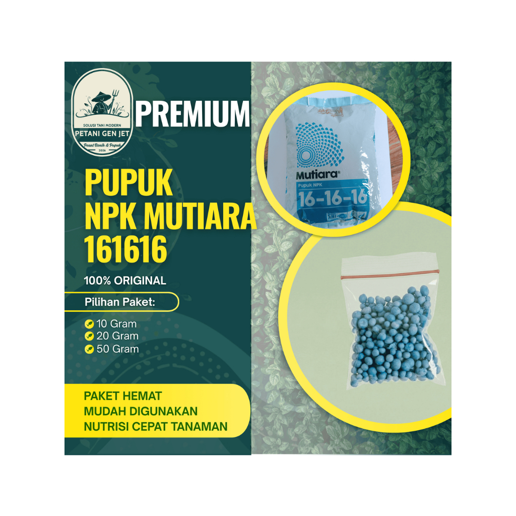 Pupuk NPK Mutiara biru 16-16-16 ASLI ORIGINAL| 10g/20g/50g | Subur Cepat & Praktis | Untuk Semua Tan