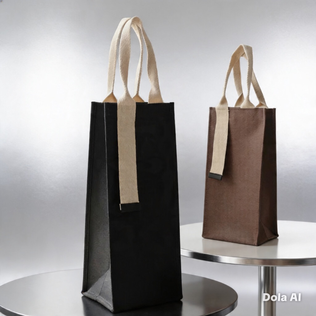 Tas Botol Bahan Denim Import Sintetis Murah Desain Unik dengan Pilihan Warna hitam Biru dan Coklat