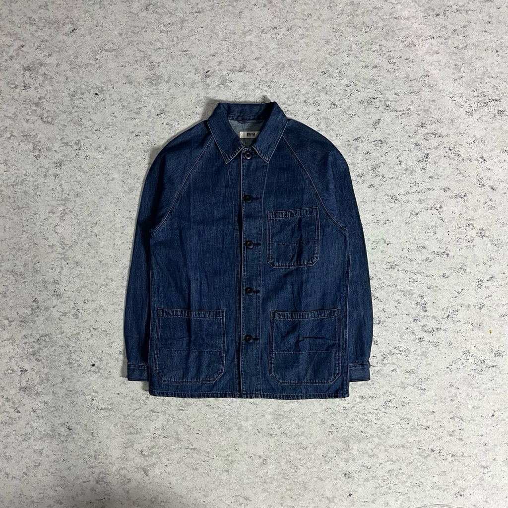 Uniqlo Utility Denim Chore Jacket Cotton Linen