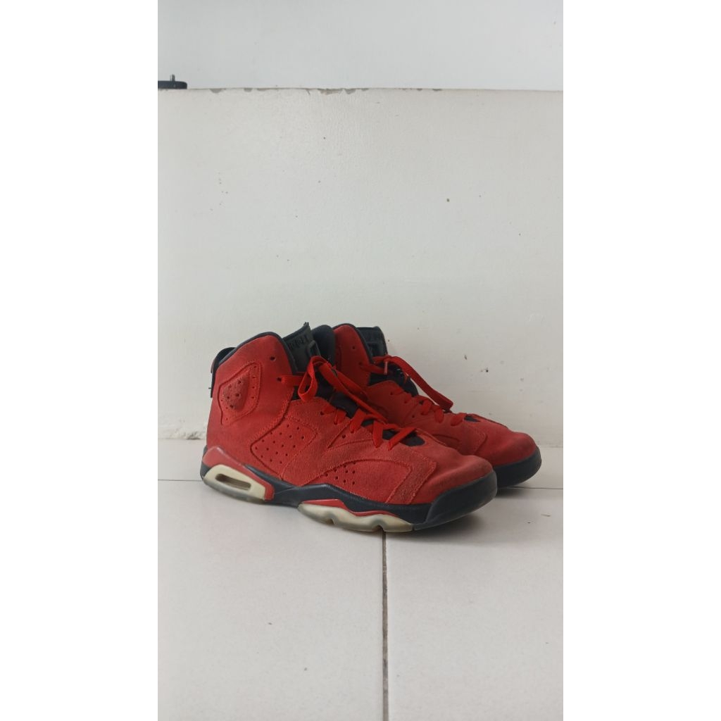 NIKE air jordan 6 retro toro bravo merah sepatu pria sepatu basket pria wanita
