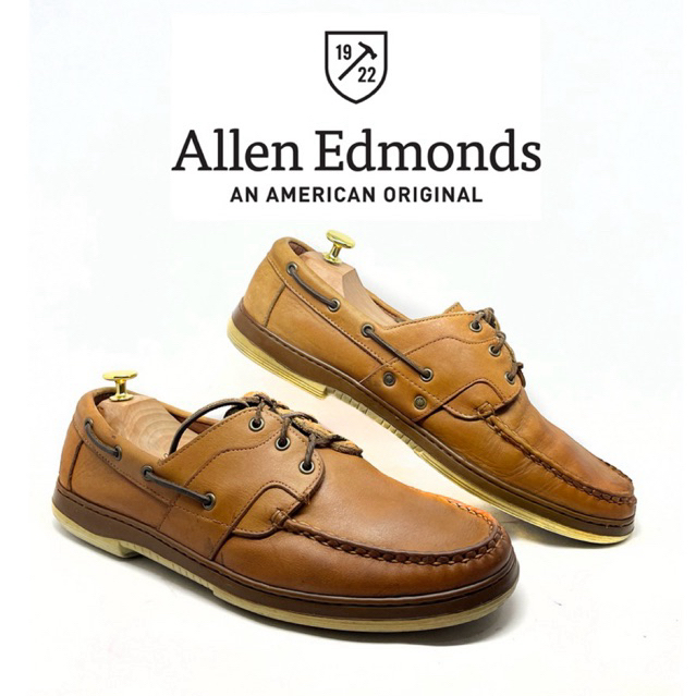 Size 45 | ALLEN EDMONDs Boat Loafers Dress Shoes sepatu kasual formal meeah kulit pria Size 45