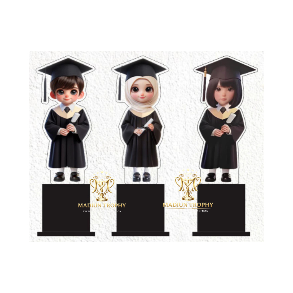 Piala Wisuda Toga Hitam Akrilik Custom