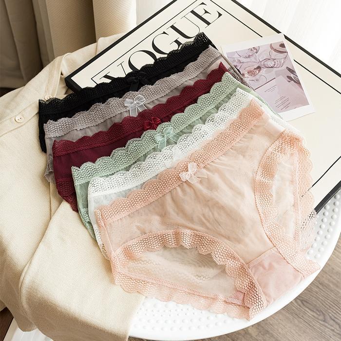 CELANA DALAM BRUKAT TIPIS TRANSPARAN CD WANITA