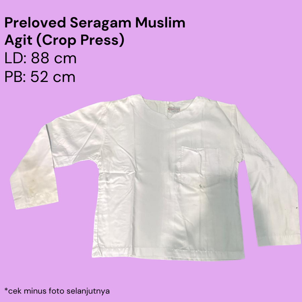 Preloved Seragam Muslim Agit Crop dan Pressbody Minus