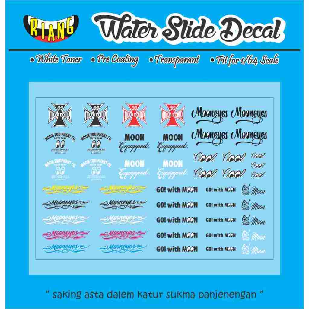 Decal Waterslide Hot Wheels Universal Mooneyes Equipment