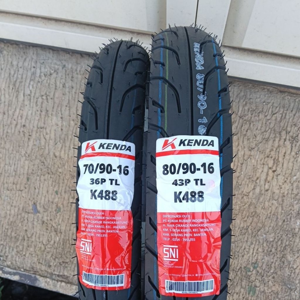 KENDA K488 (70/90 - 80/90 RING 16) TUBELESS BAN LUAR MOTOR MATIC NOUVO NUVO SKYDRIVE SKYWAVE 70 90 8