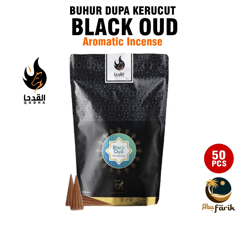 [Black Oud] Kerucut Bukhur Dupa Qodha Aroma Terapi Pengharum Ruangan Wangi Tahan Lama