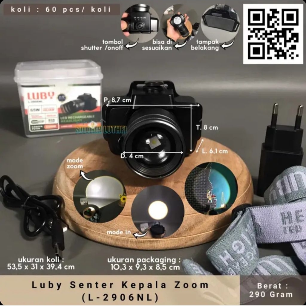 Luby Senter Kepala Zoom (L-2906NL)