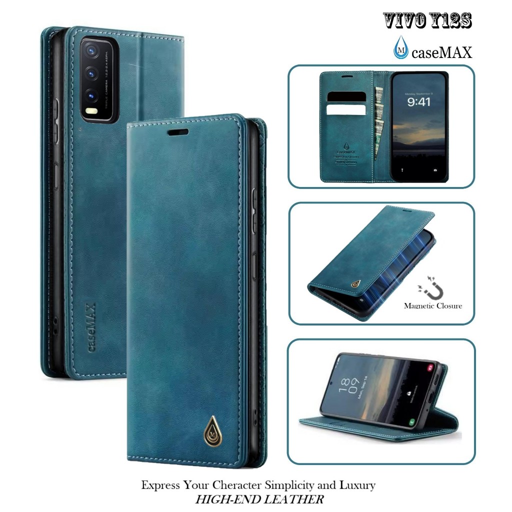 Flip Case VIVO Y12S 2021 Case Wallet Kulit Casing Dompet Case Wallet Leather Flip Case VIVO Y12S 202