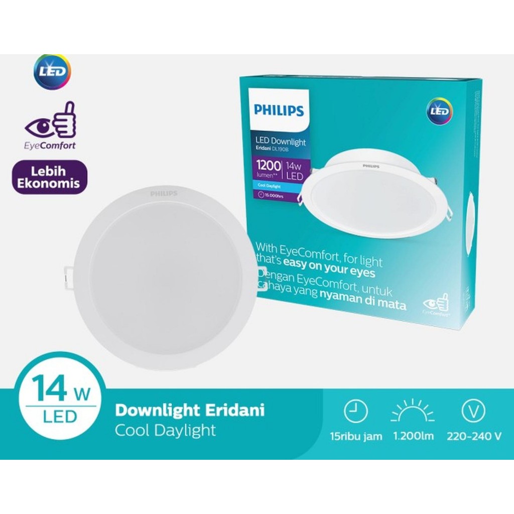 Lampu Philips Downlight Eridani 14W Putih/Kuning