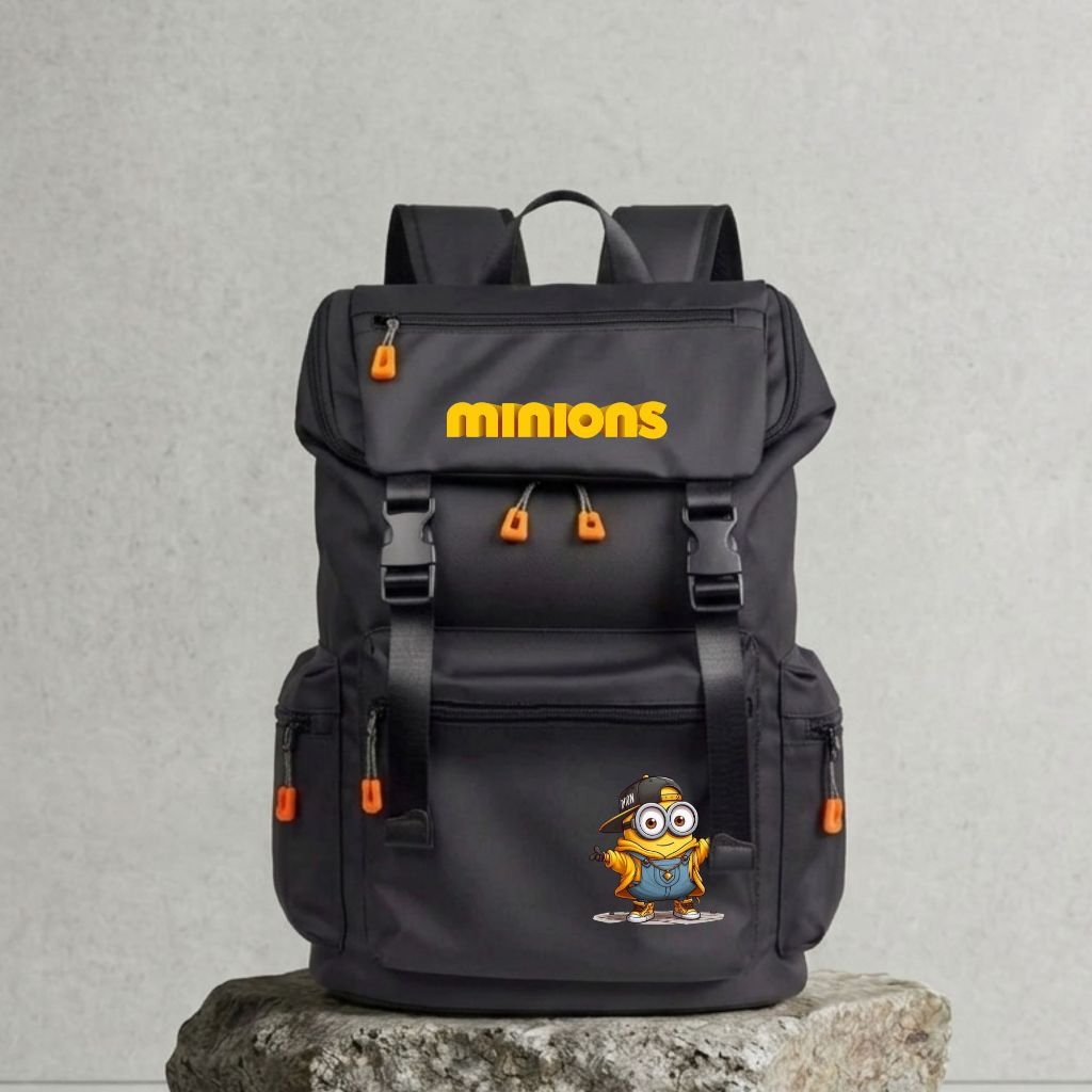 Catenzo - Tas Sekolah Anak Laki-Laki Motif Minion Hiphop Casual Kasual Ransel Kantong Ori Original P