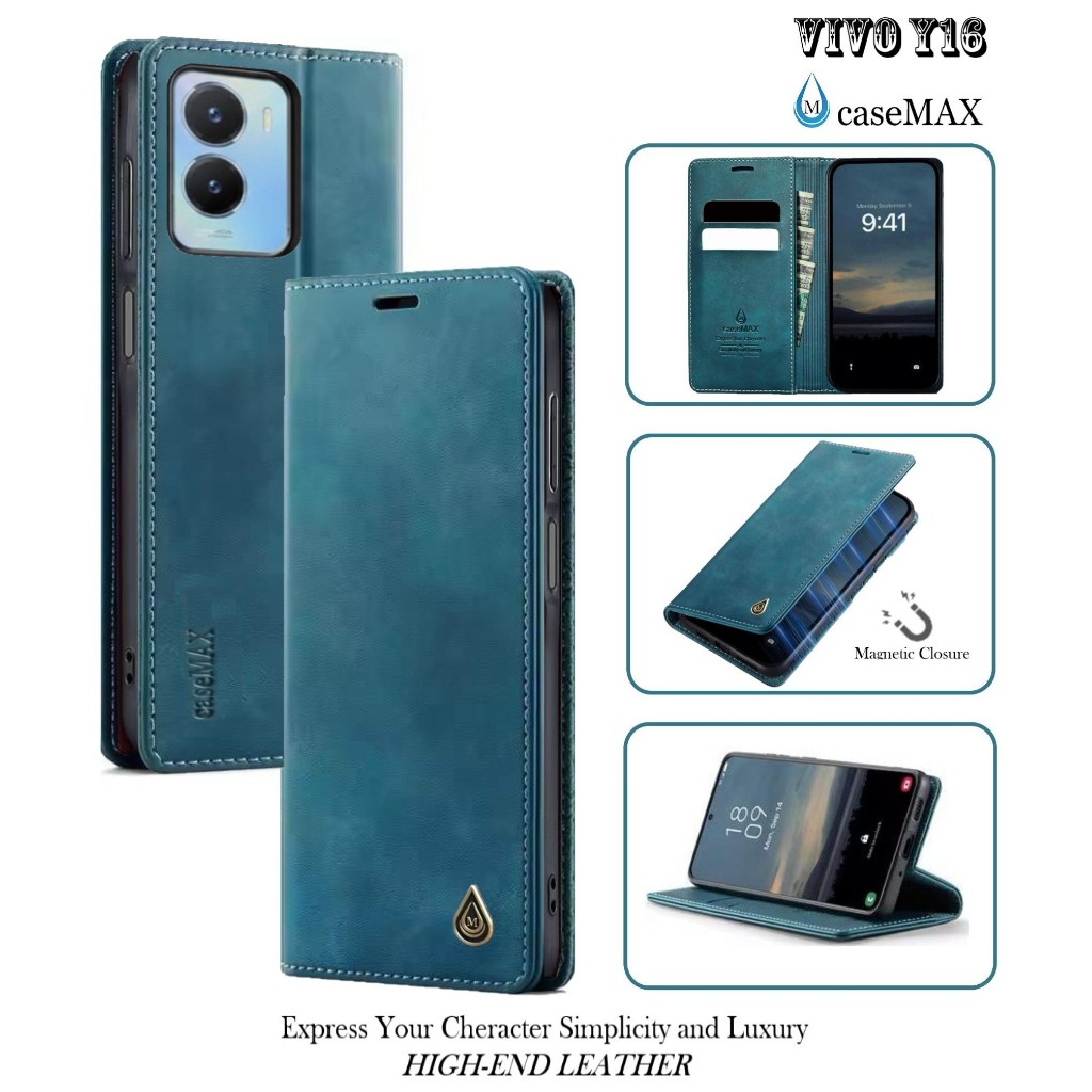 Flip Case VIVO Y16 Case Wallet Kulit Casing Dompet Case Wallet Leather Flip Case VIVO Y16 Casing hp 