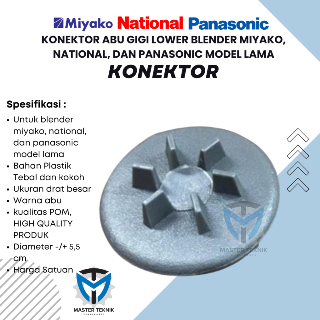Konektor Abu Gigi Lower Blender Miyako, National, Dan Panasonic Model Lama