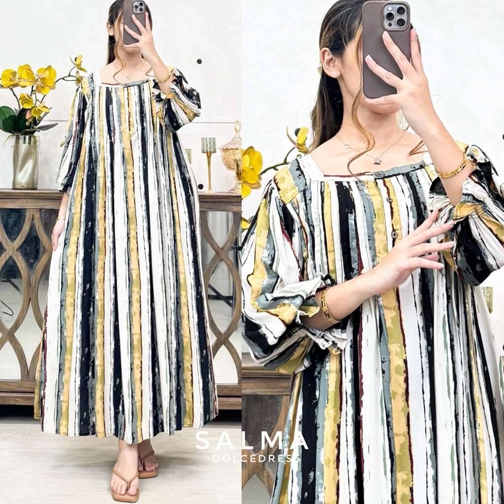 Daster Arab Dolce SALMA Midi Dress Super Cantik Original