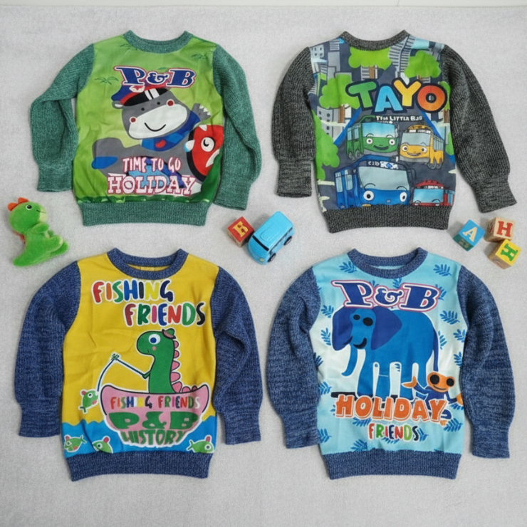 Baju Anak Cowok  Rajut Anak Laki-Laki Motif Acak