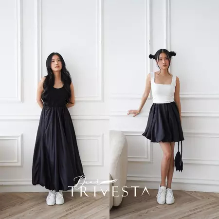 Dear Trivesta - Balloon Satin Skirt Short and Long – Balloon Skirt Rok Panjang dan Pendek Satin Skir