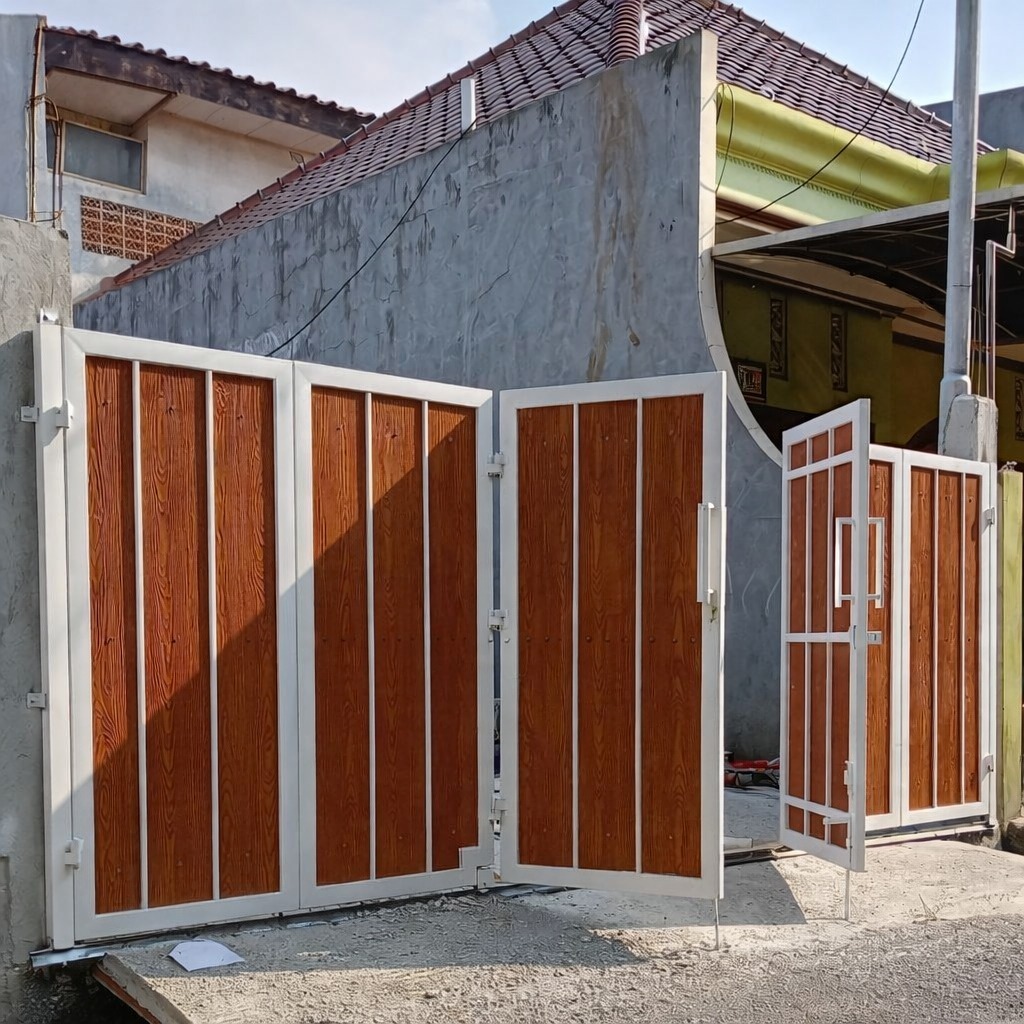 pagar rumah serat kayu grc lipat sliding dan geser