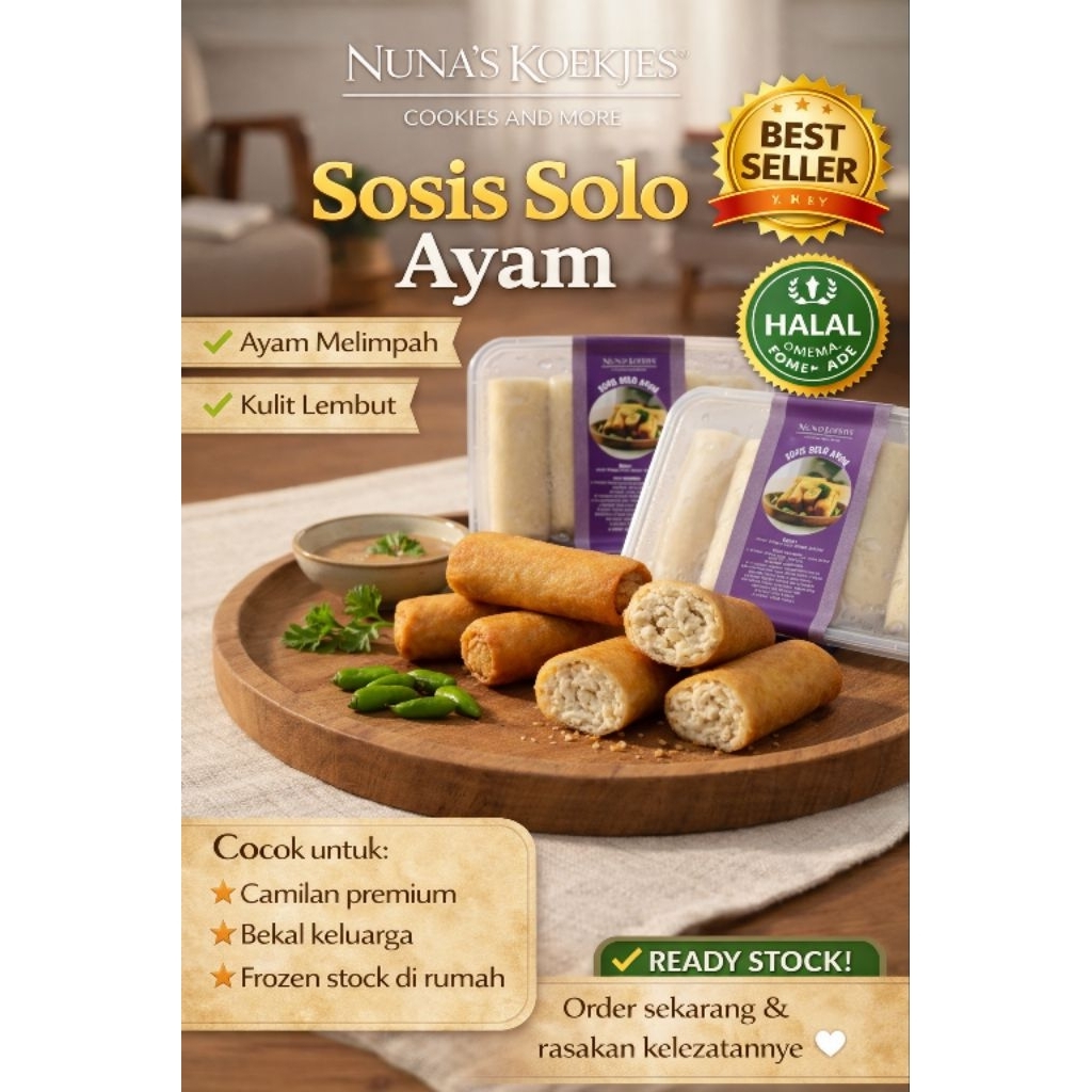 Sosis Solo Ayam / Sosis Solo Ayam Premium / Sosis Solo Ayam Homemade Isi Ayam Gurih | Snack Frozen P